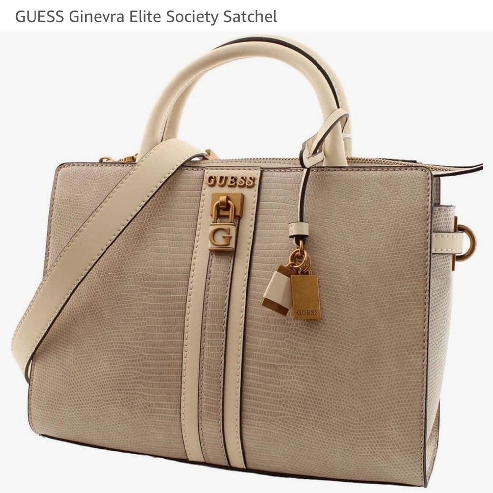 GUESS Ginevra Elite Society Satchel in Taupe